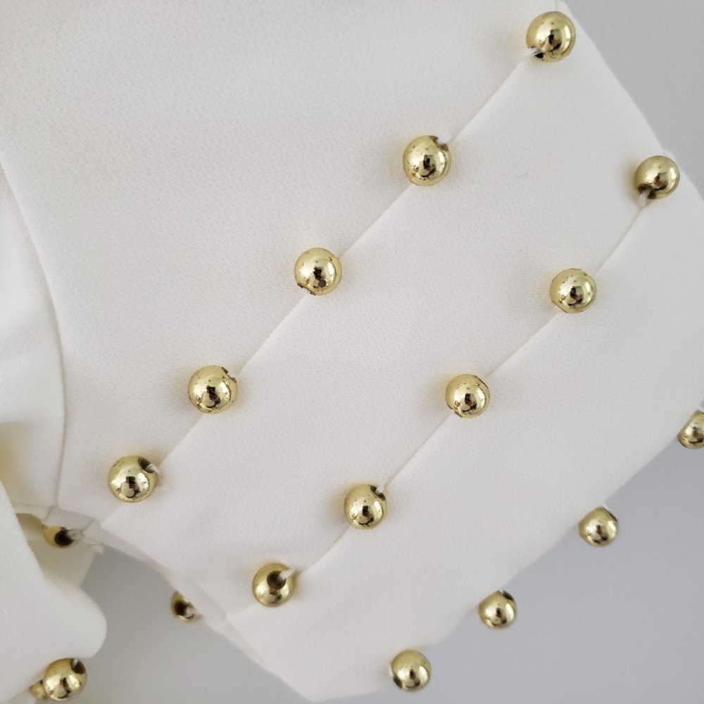 AVANTLOOK cream ladies Dress size S with Gold Bead - Picture 6 of 8